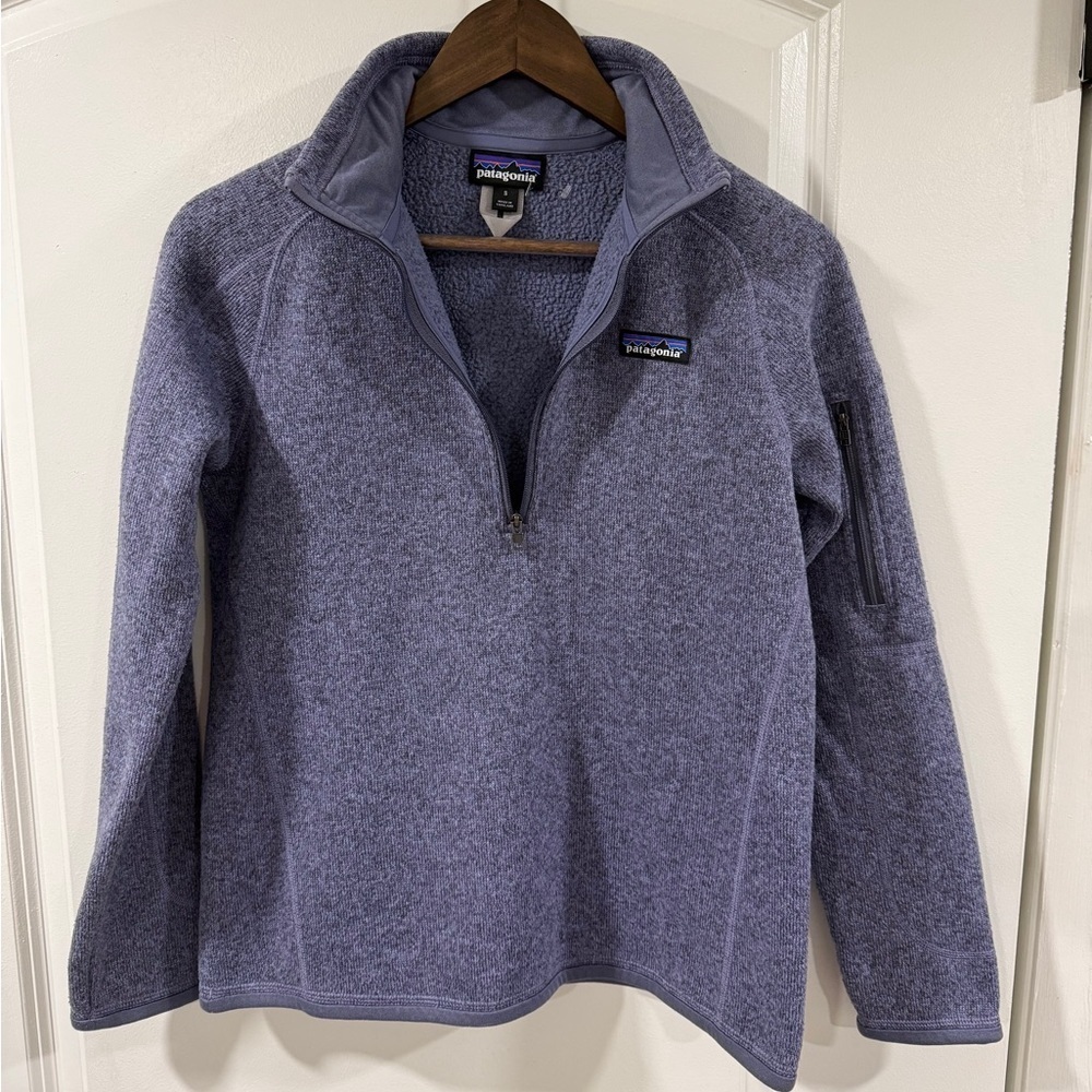 Patagonia Better Sweater 1/4 Zip Pullover Women’ Small Lupine Purple Blue Fleece - Picture 10 of 11